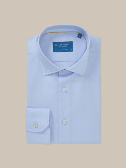 Robert Talbott Reynolds Light Weight Poplin Shirt In Light Blue