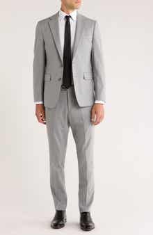 Original Penguin Slim Fit Light Grey Solid Notch Lapel Suit
