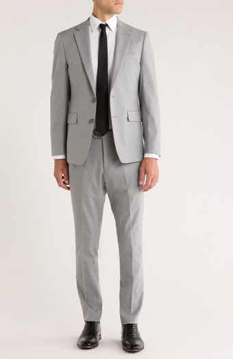 Original Penguin Slim Fit Light Grey Solid Notch Lapel Suit