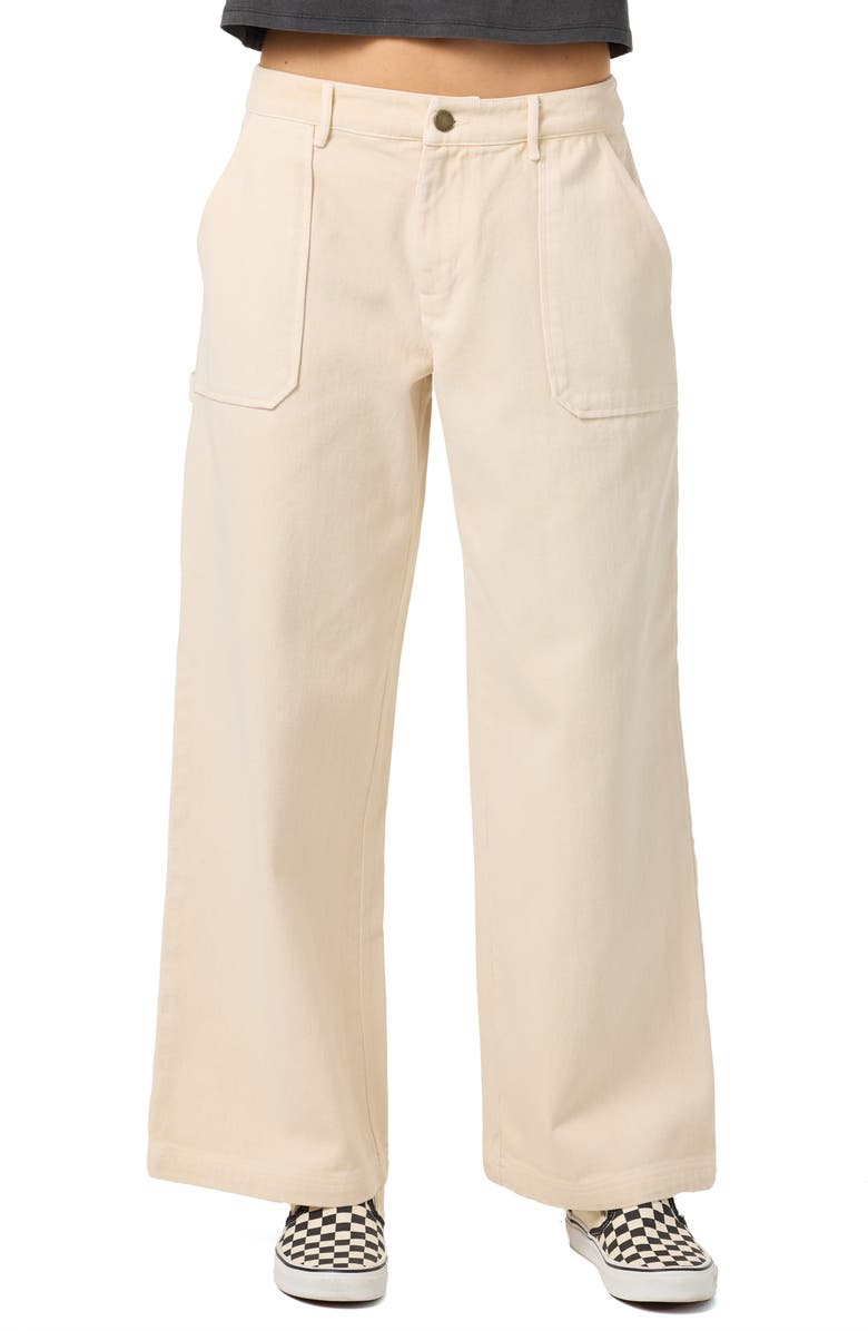 O'Neill Chandler Wide Leg Carpenter Pants, Main, color, Tapioca