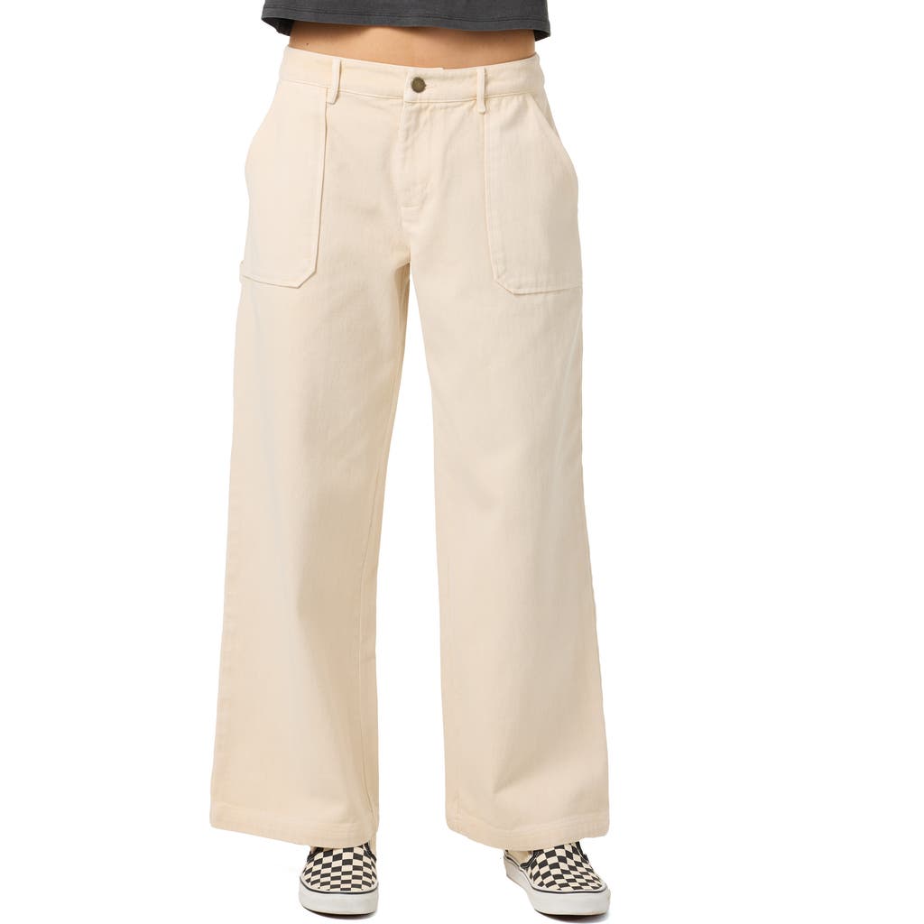 O'neill Chandler Wide Leg Carpenter Pants In Neutral