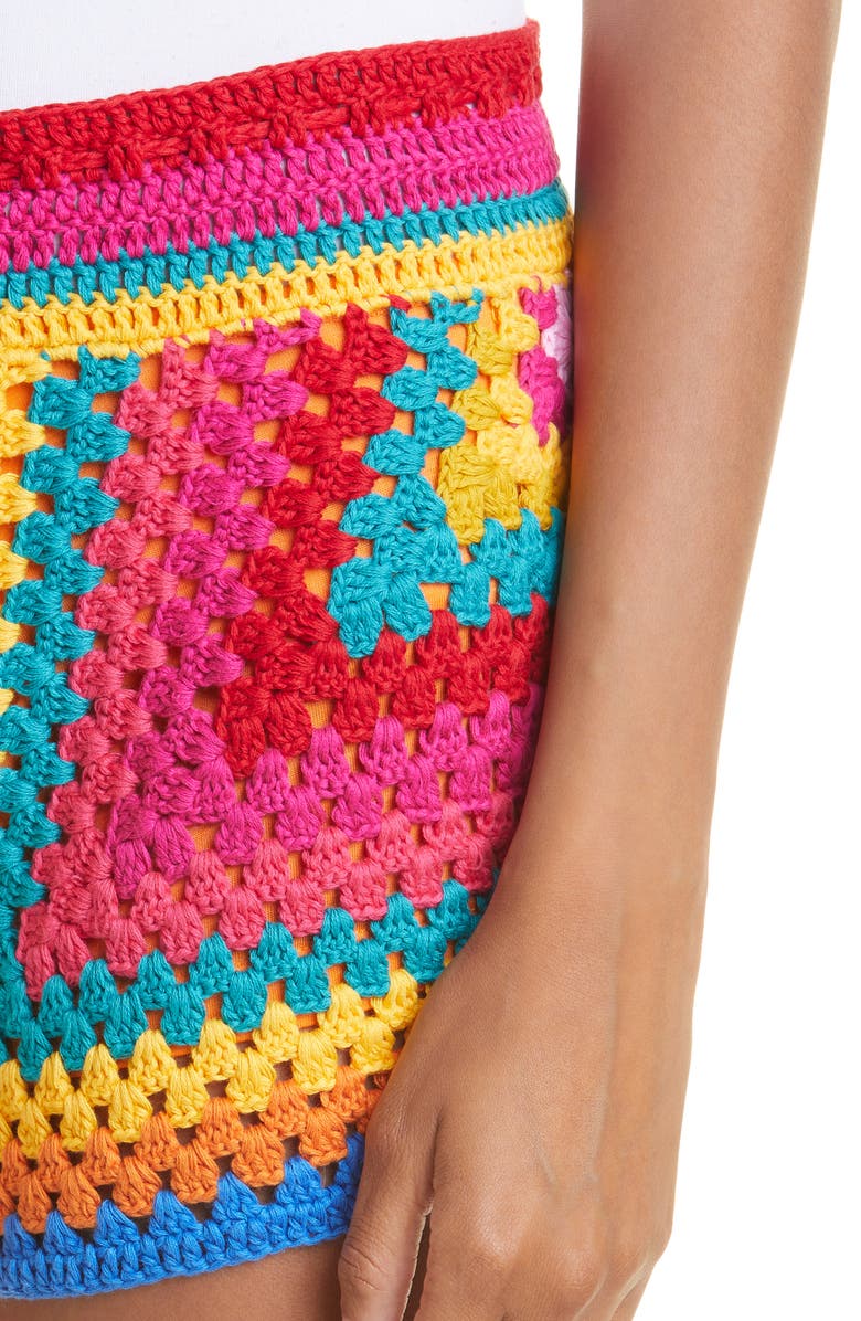 FARM Rio Stripe Crochet Shorts, Alternate, color,