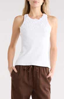 EDIT by JASON WU Floral Appliqué Rib Tank