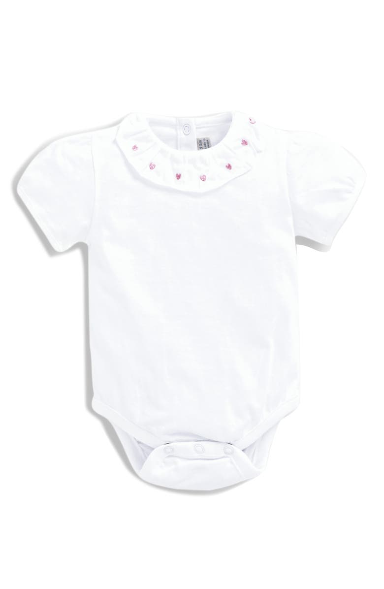 JOJO MAMAN BEBE Heart Embroidered Bodysuit, Main, color, 