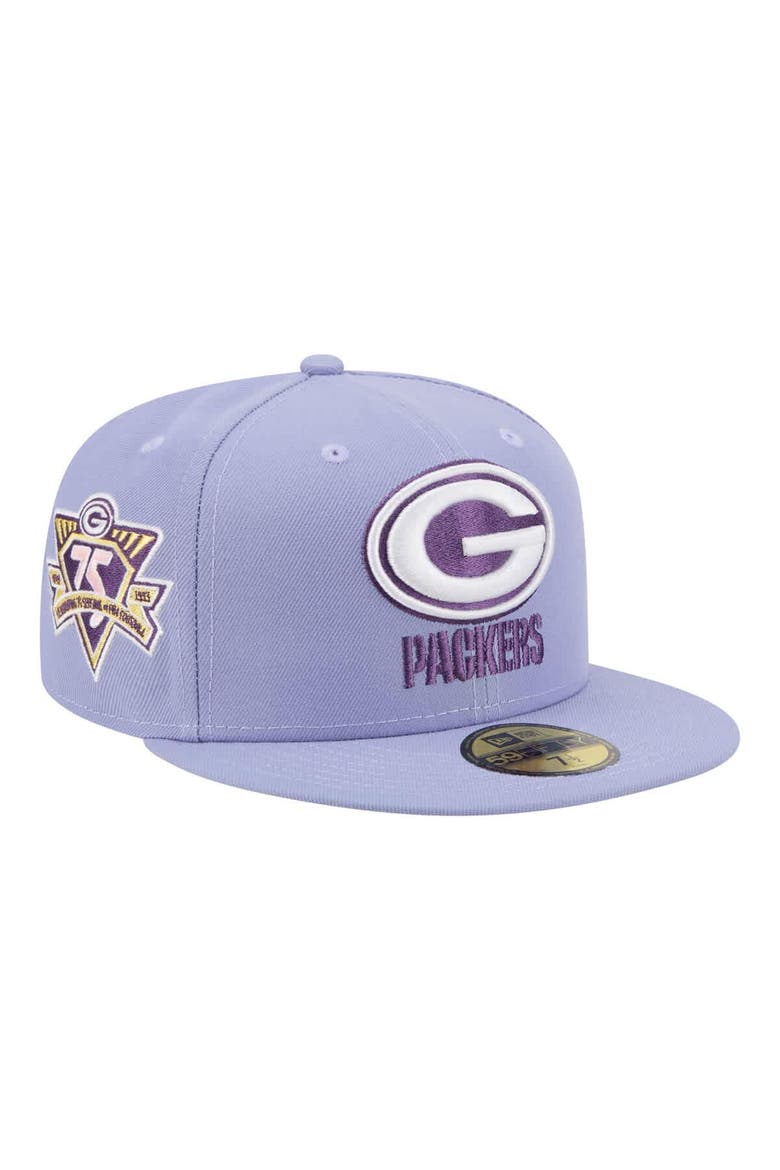 Men's New Era Light Purple Green Bay Packers Lavender Bloom 59FIFTY Fitted Hat, Main, color, Light Purple