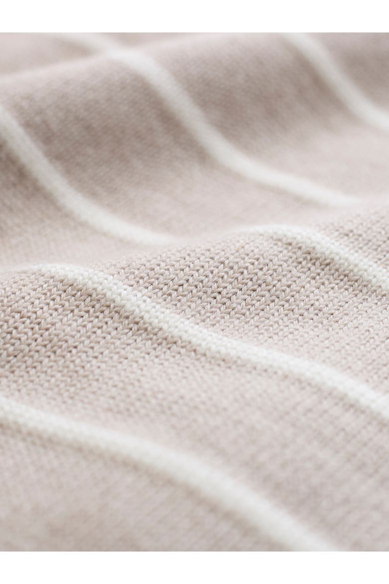 Merino V-Neck Sweater, Alternate, color, OATMEAL ECRU STRIPE