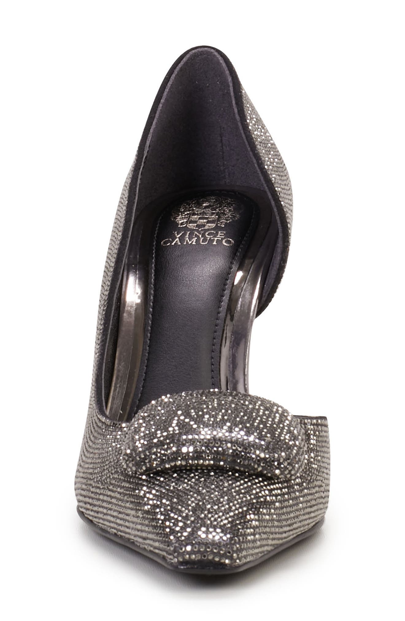 Vince Camuto Emelias Rhinestone Half d'Orsay Pump, Alternate, color, Anthracite