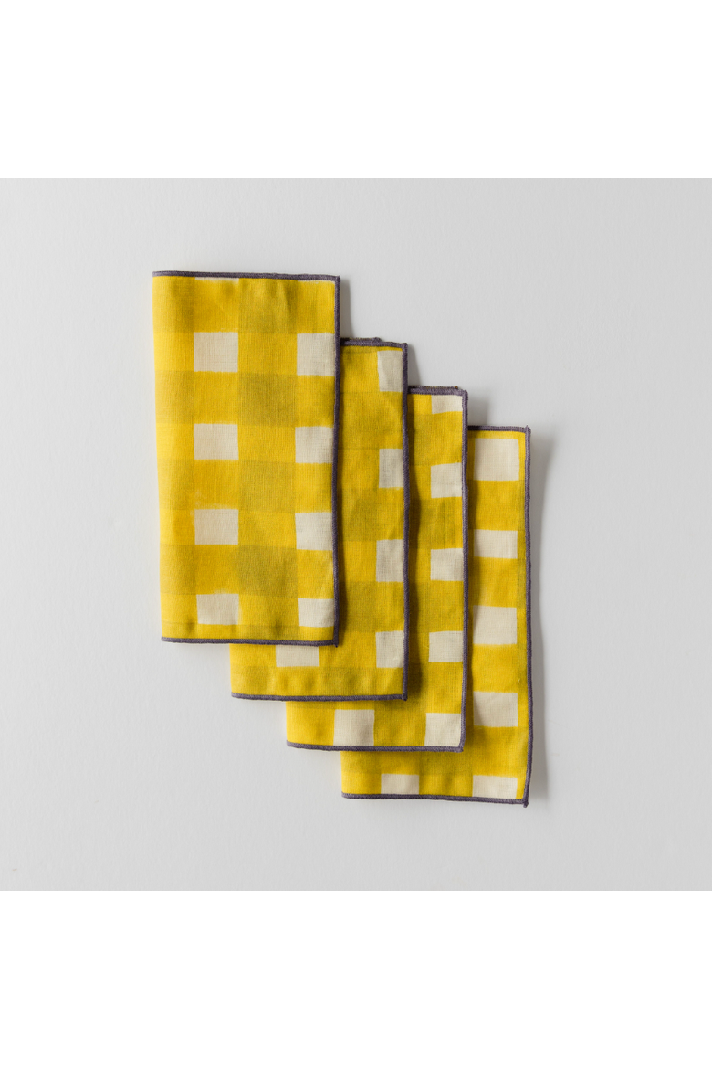 Yellow Cocktail Napkins, Alternate, color, Yellow