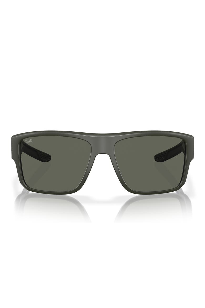 Taxman 59mm Polarized Rectangular Sunglasses, Main, color, MATTE OLIVE / GRAY 580G
