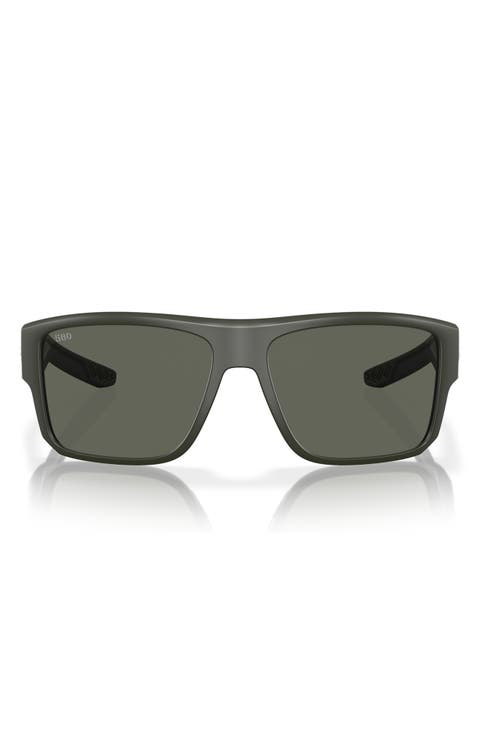 Taxman 59mm Polarized Rectangular Sunglasses