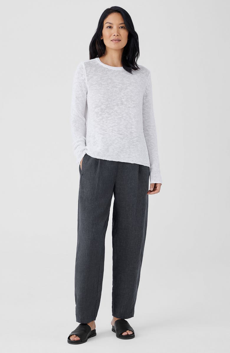 Eileen Fisher Pleated Linen Ankle Lantern Pants, Alternate, color,