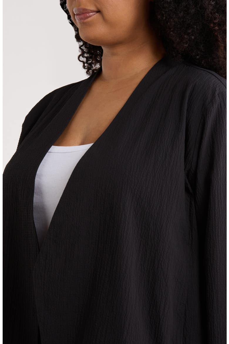 Open Front Stretch Cotton Jacket, Alternate, color, BLACK