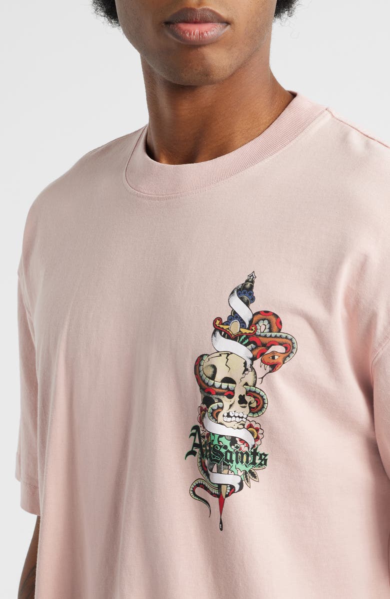 AllSaints Blade Graphic Cotton T-Shirt, Alternate, color, Mauve Pink