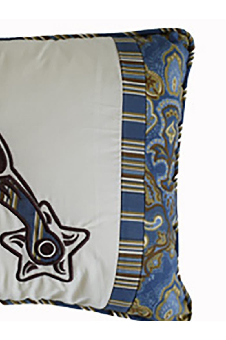 Spur Quilted Pillow, 18" x 18", Alternate, color, Blue
