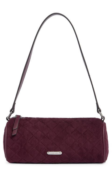 Storme Quilted Faux Suede Shoulder Bag