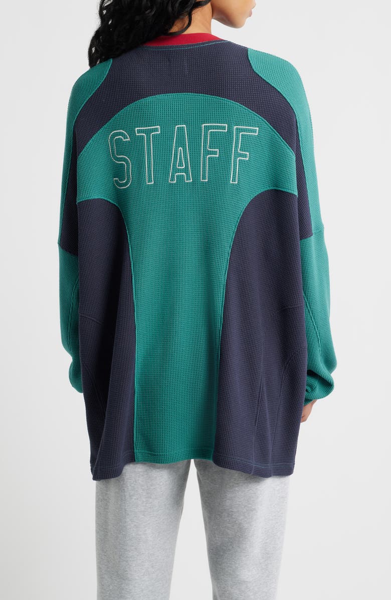 BOYS LIE Emotional Support Staff Longline Waffle Knit Pullover, Alternate, color, Green