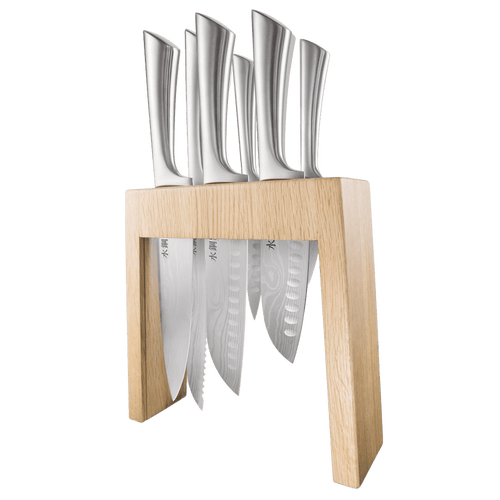 Cuisine::pro Damashiro 7 Piece Knife Block Mizu In Neutral