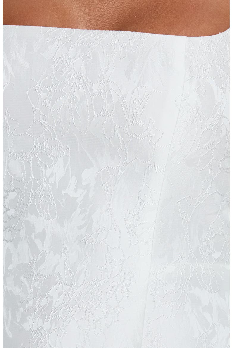 Asterie Floral Jacquard Bow Back Minidress, Alternate, color, WHITE