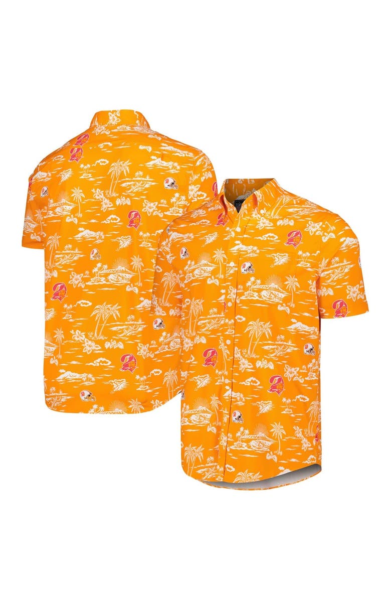 Reyn Spooner Men's Reyn Spooner Orange Tampa Bay Buccaneers Throwback Kekai Print Button-Up Shirt, Main, color, Orange