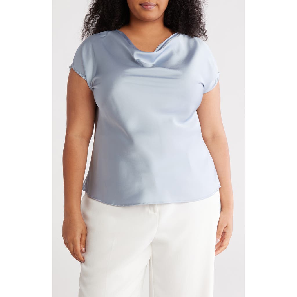 Shop Renee C Cowl Neck Short Sleeve Satin Top
