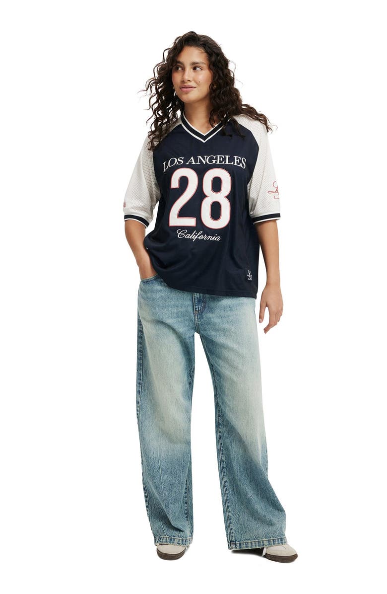 Cotton On Oversized V Neck Raglan Jersey, Alternate, color,
