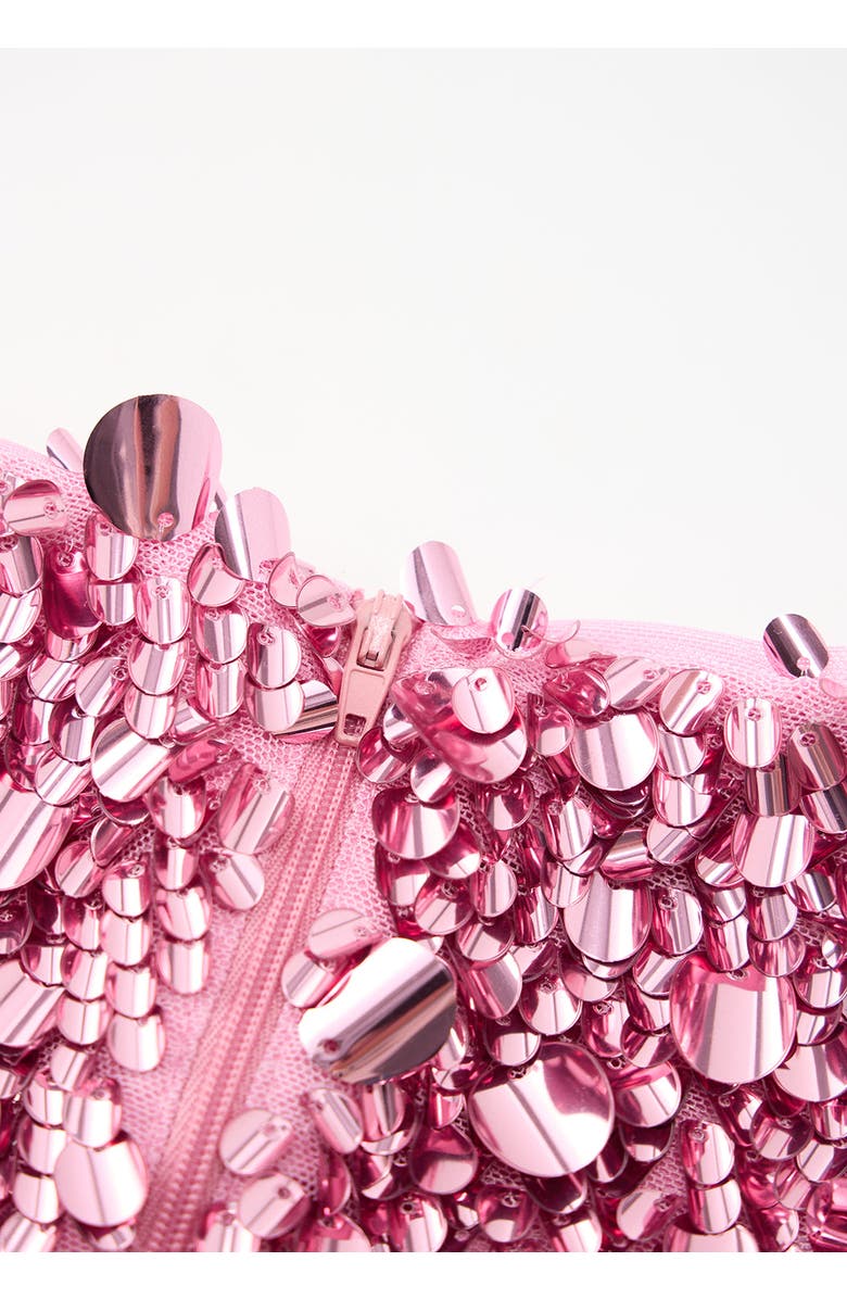 Marlo Kids Davina Sequin Mini Skirt, Alternate, color, Magenta Rose