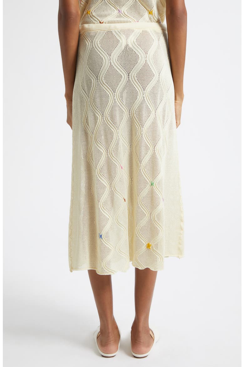 Cotton Lattice Stitch Midi Skirt, Alternate, color, IVORY