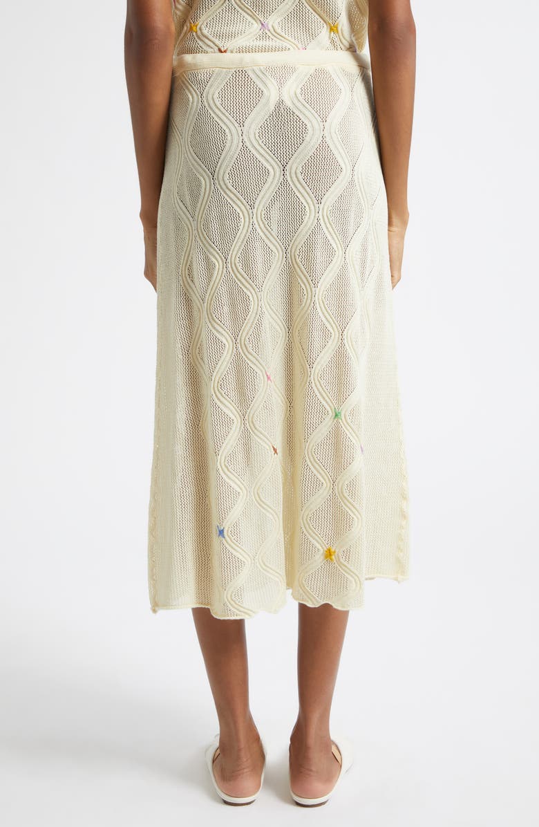 YanYan Cotton Lattice Stitch Midi Skirt, Alternate, color, Ivory