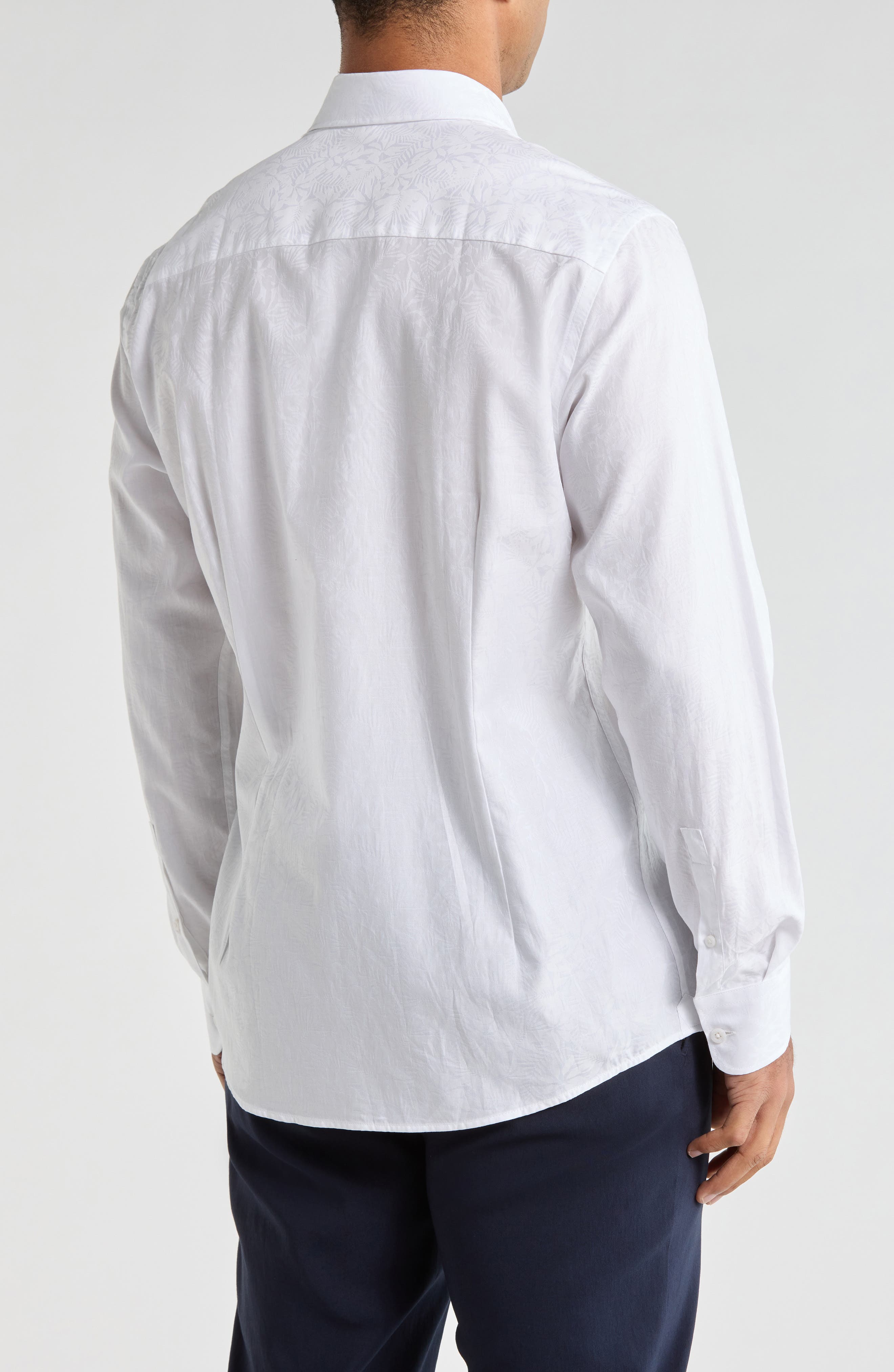 Cotton Jacquard Button-Up Shirt - image 2