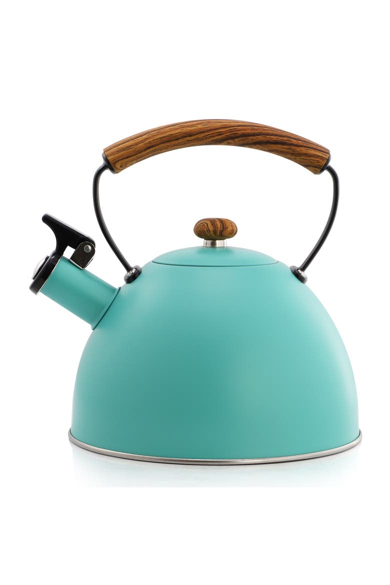 3.2 Quart Whistling Tea Kettle, Alternate, color, Matte Turquoise