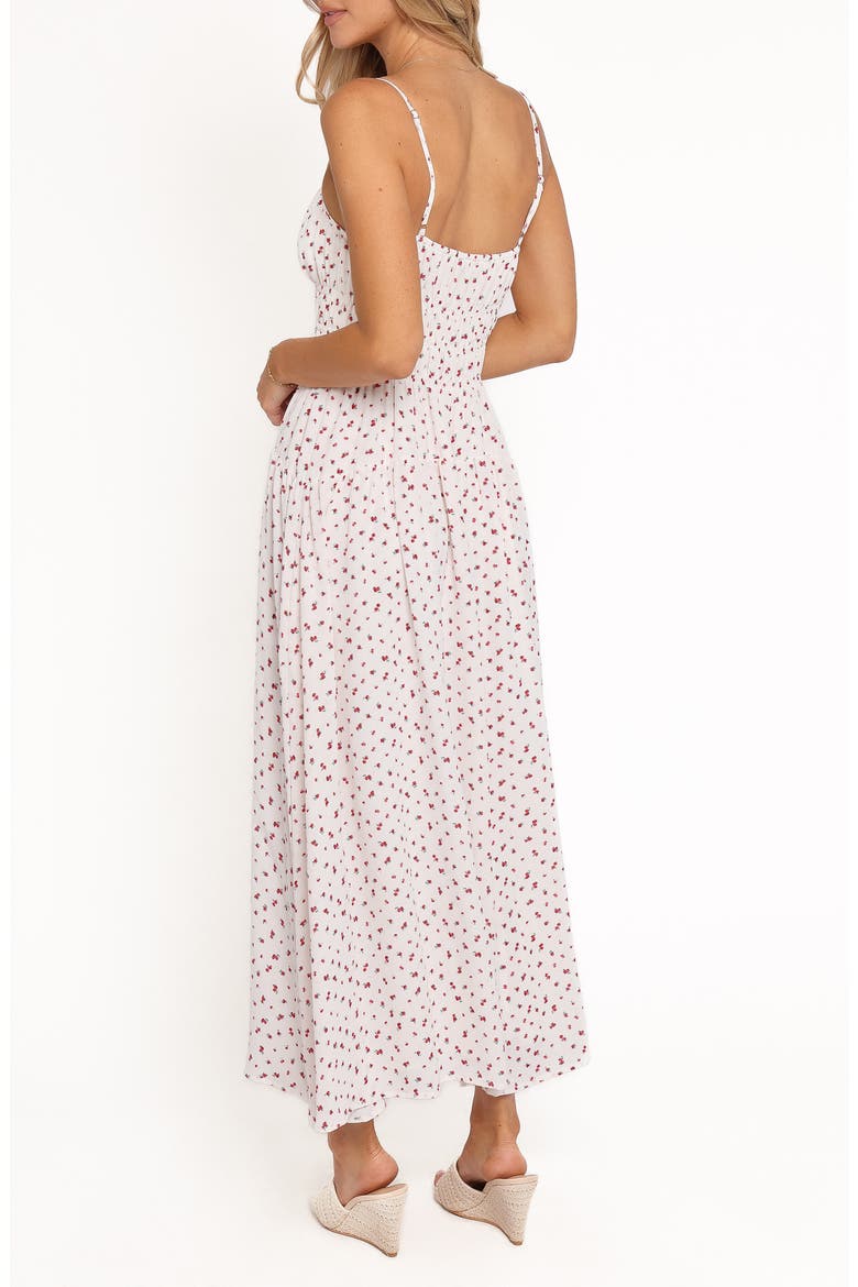 Brittany Ditsy Floral Smocked Maxi Dress, Alternate, color, RED FLORAL