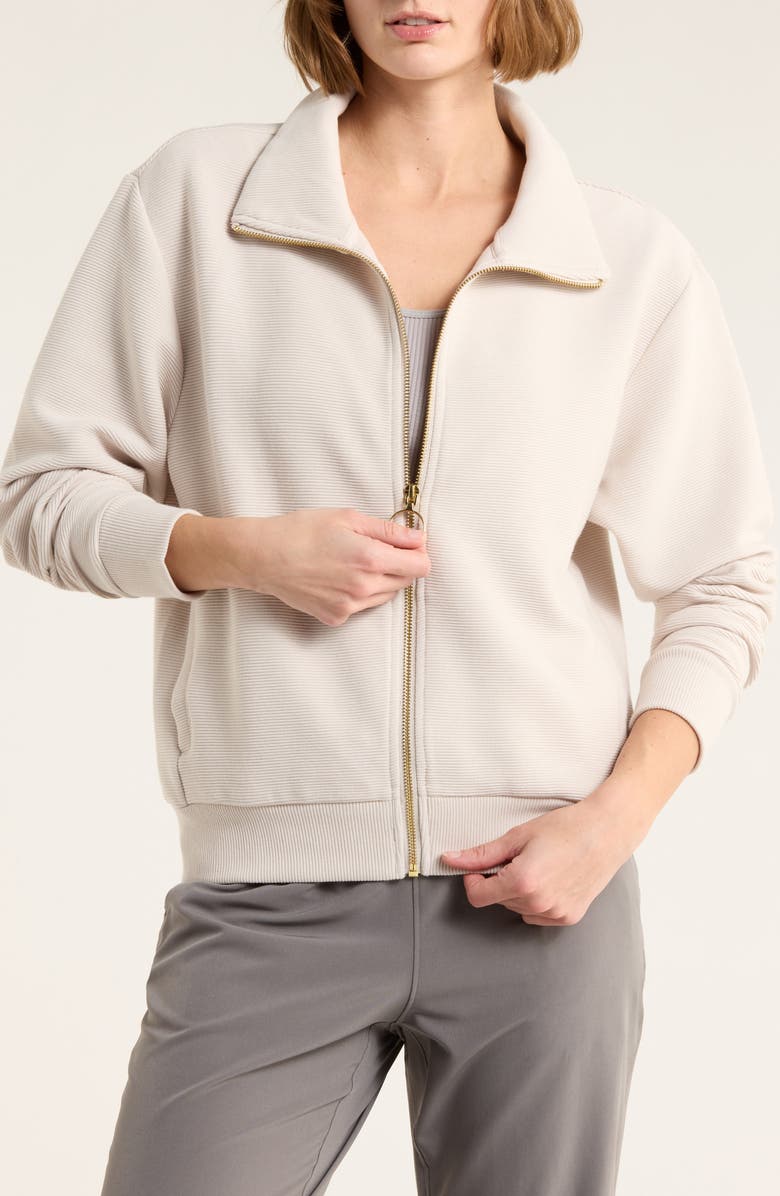 APANA Softsea Mock Neck Full Zip Jacket, Main, color, Wind Chime