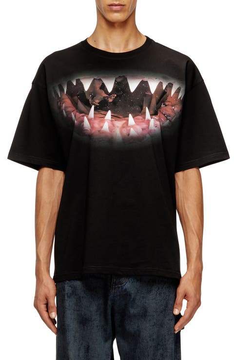 Shark Teeth Cotton Graphic T-Shirt