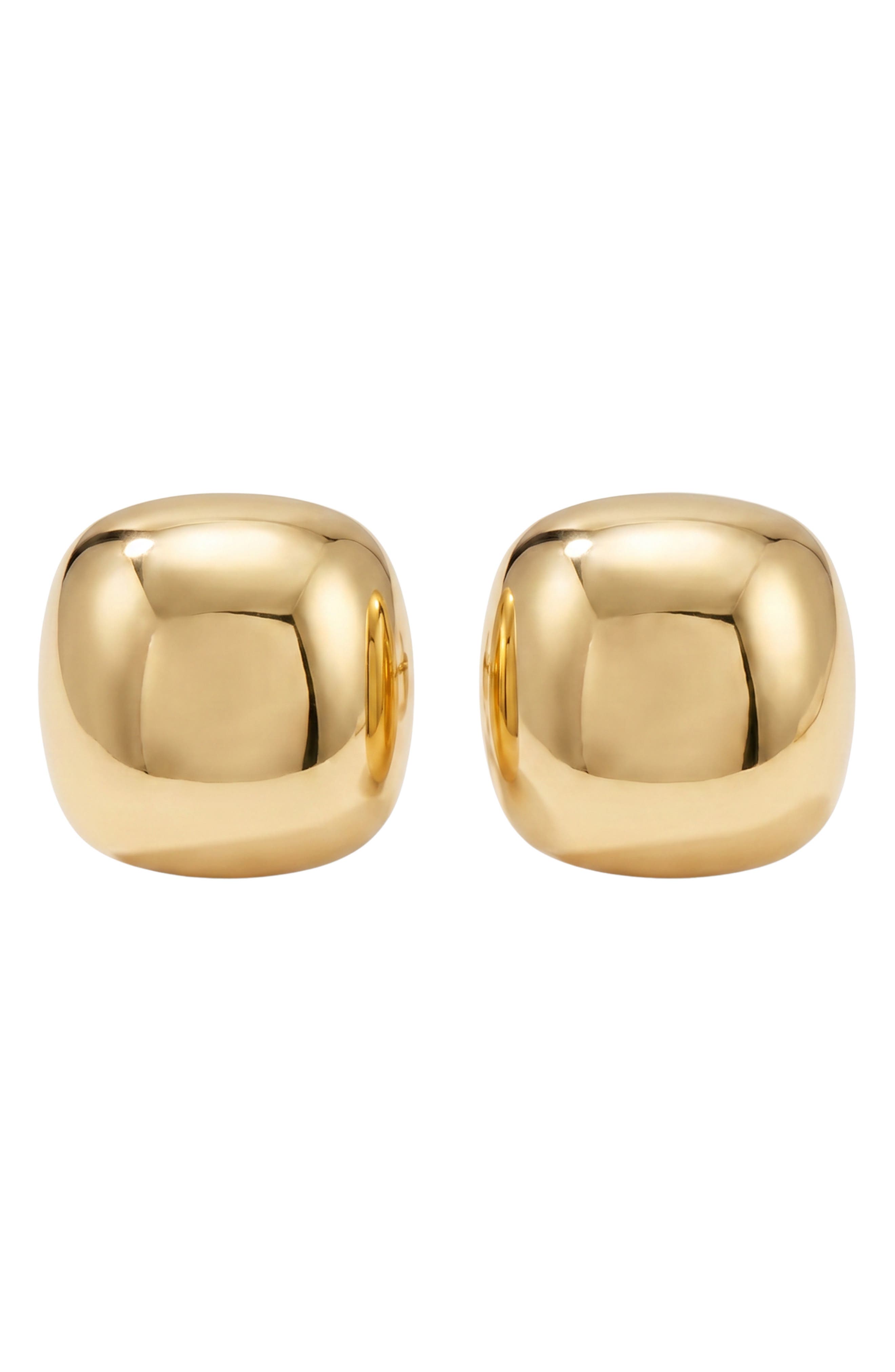 ARGENTO VIVO Puffed Square Button Stud Earrings in Gold at Nordstrom