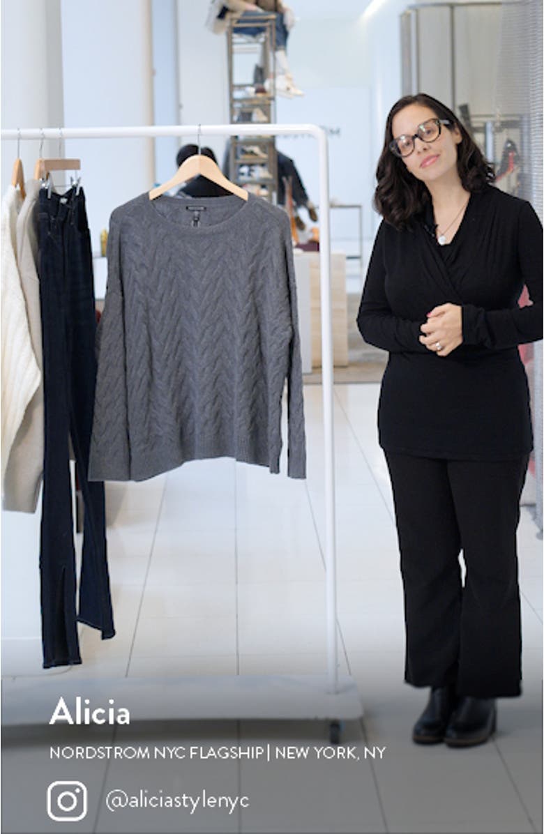 Crewneck Boxy Organic Cotton & Recycled Cashmere Sweater, sales video thumbnail
