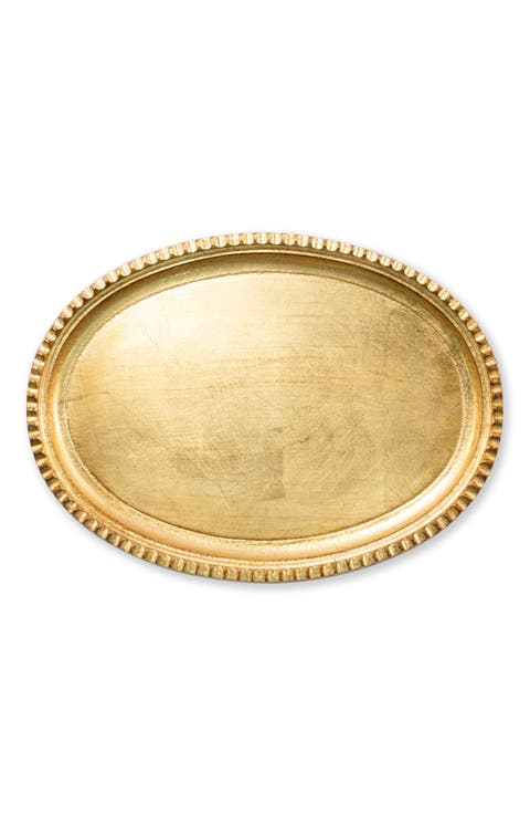 Florentine Wood Small Oval Tray