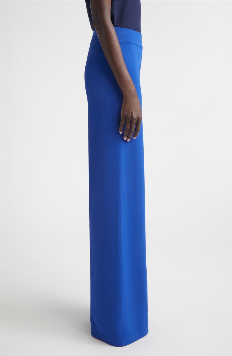 ST. JOHN Katie Roma Crepe Knit Wide Leg Pants, Alternate, color, Cobalt