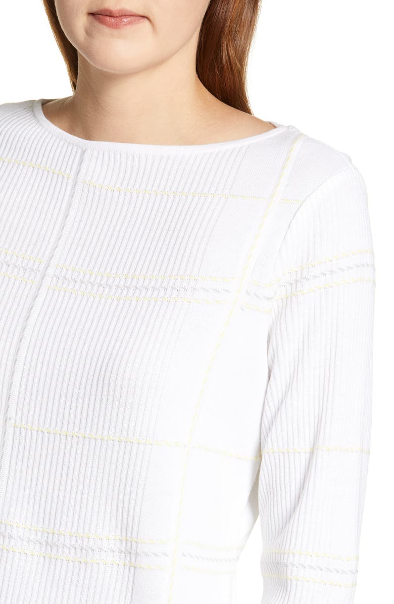 Ming Wang Plaid Jacquard Tunic Sweater, Alternate, color,