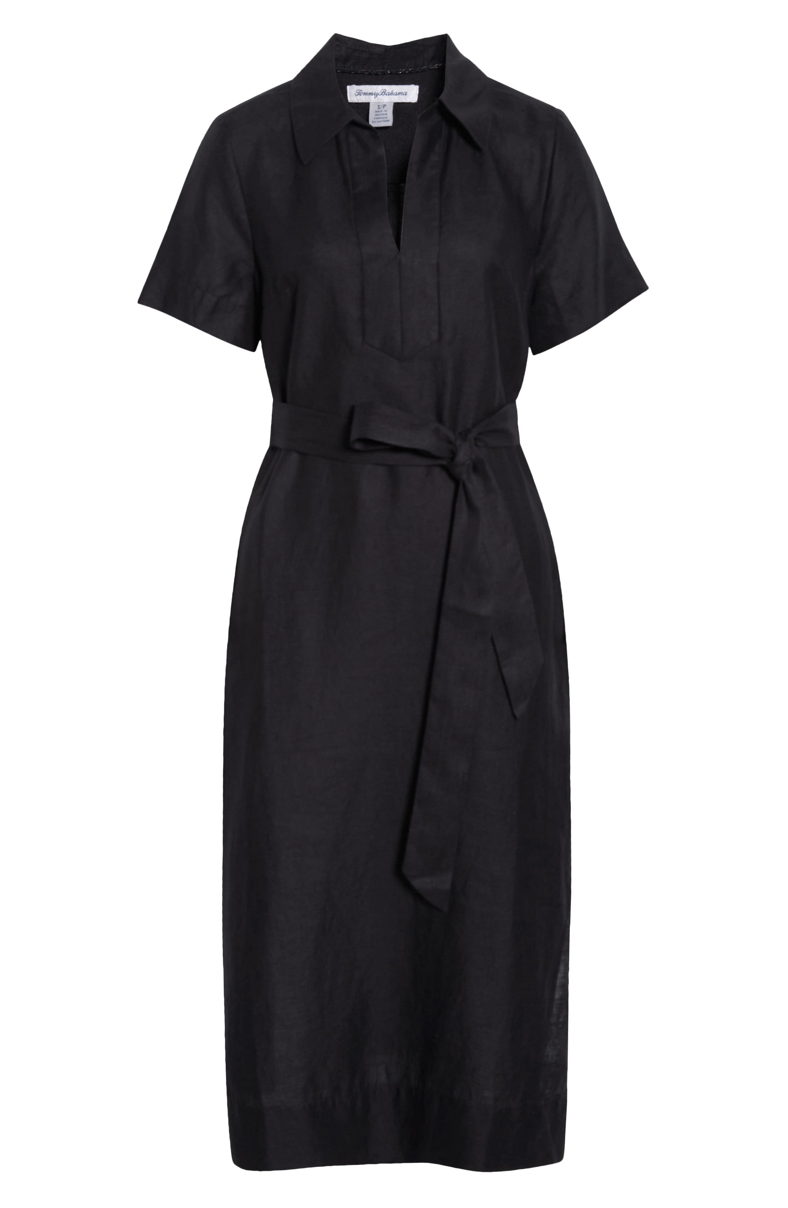 tommy bahama black linen dress Tommy Bahama Sleeveless Linen Blend Midi Dress Size Small Women Black Lagenlook
