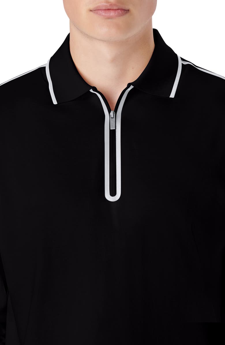 Bugatchi Long Sleeve Quarter Zip Polo, Alternate, color, 