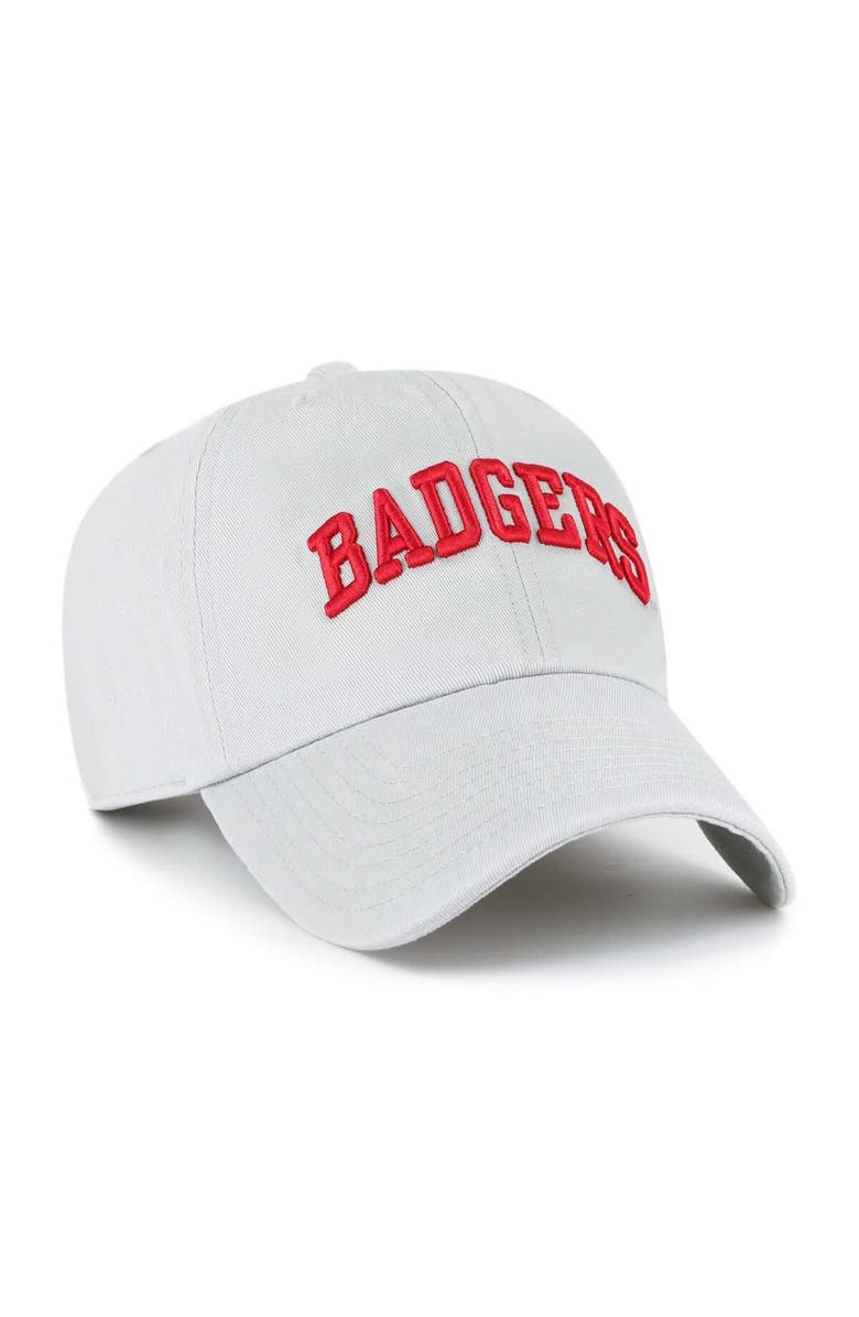'47 Men's '47 Gray Wisconsin Badgers Vault Clean Up Adjustable Hat, Alternate, color, 