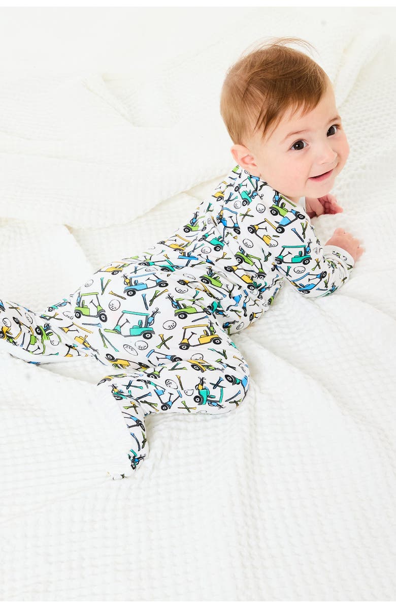 Clover Baby & Kids Soft & Stretchy Zipper Footie - Golf, Alternate, color, Golf