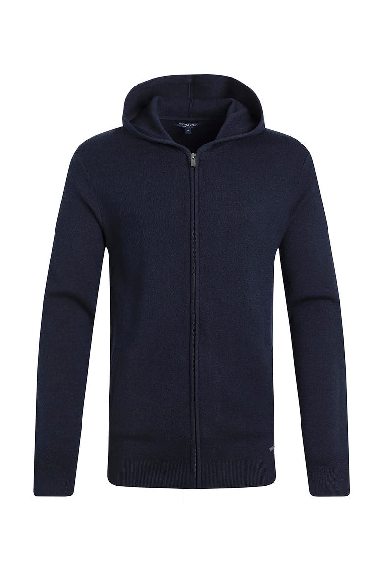 Samuel Knitted Full Zip Hooded Jumper, Alternate, color, Navy