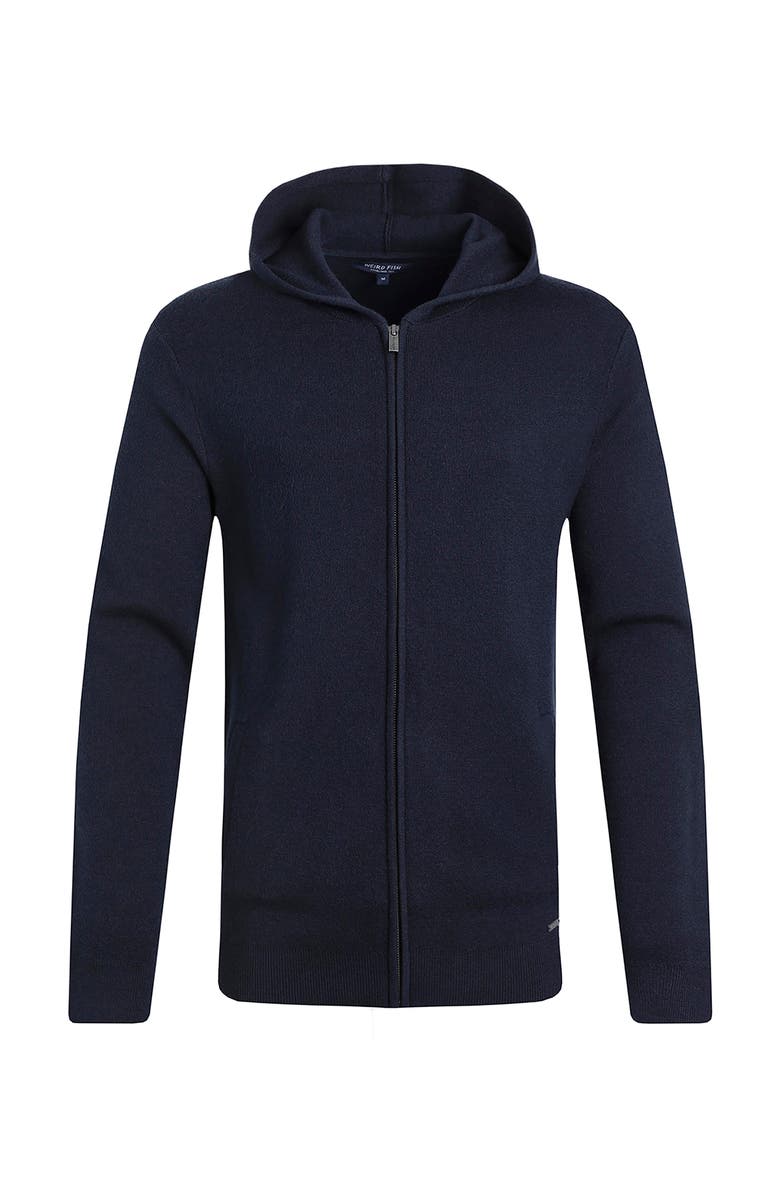 Weird Fish Samuel Knitted Full Zip Hooded Jumper, Alternate, color, Navy