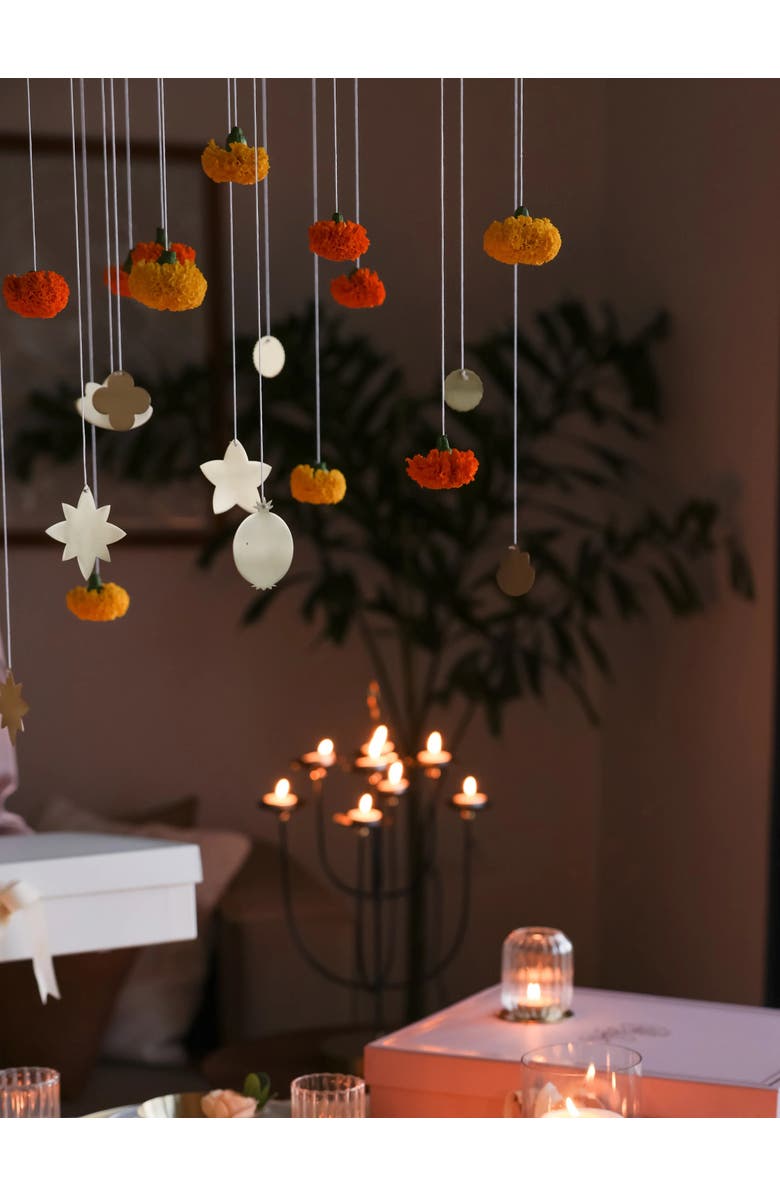 Fleck Foliage Brass Ornaments - Set of 7, Alternate, color, Brass