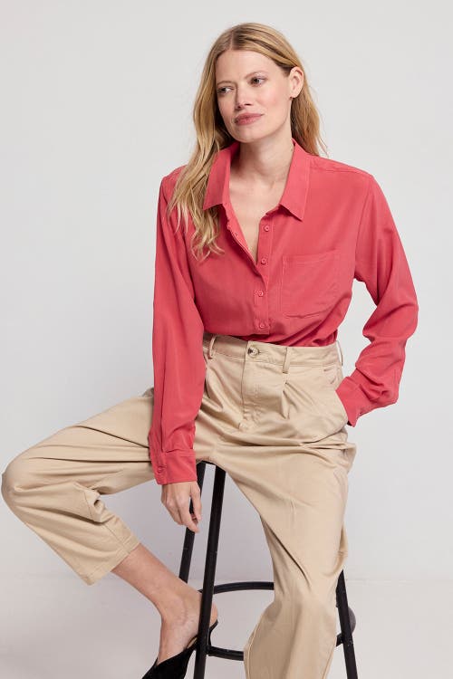 The Shirt By Rochelle Behrens The Silk Shirt In Red