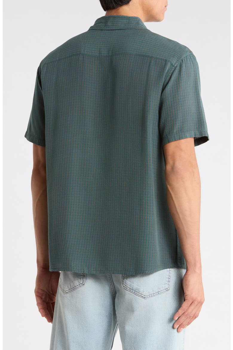 Exotica Stripe Short Sleeve Button-Up Shirt, Alternate, color, DUCK BLUE