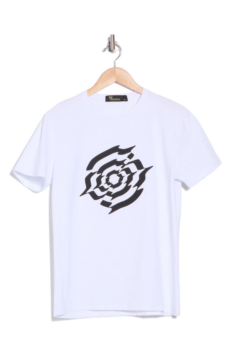 3D Abstract Stretch Cotton Graphic T-Shirt, Alternate, color, WHITE