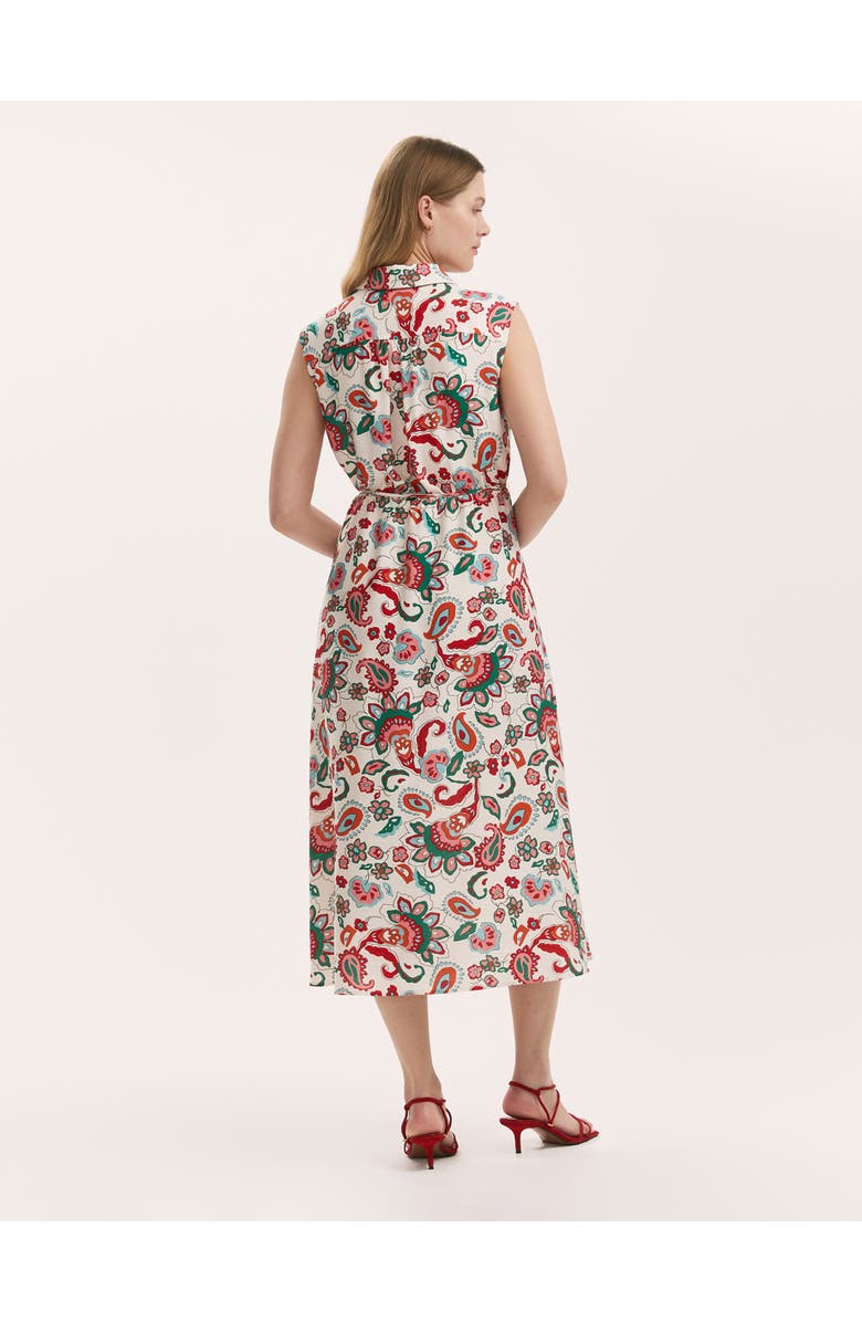 Finery London Alida Floral Midi Shirt Dress, Alternate, color, Ivory Paisley