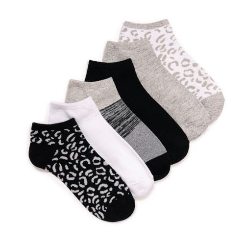 MUK LUKS Women's Low Cut Novelty Socks, 6 Pair Pack in Black/white at Nordstrom